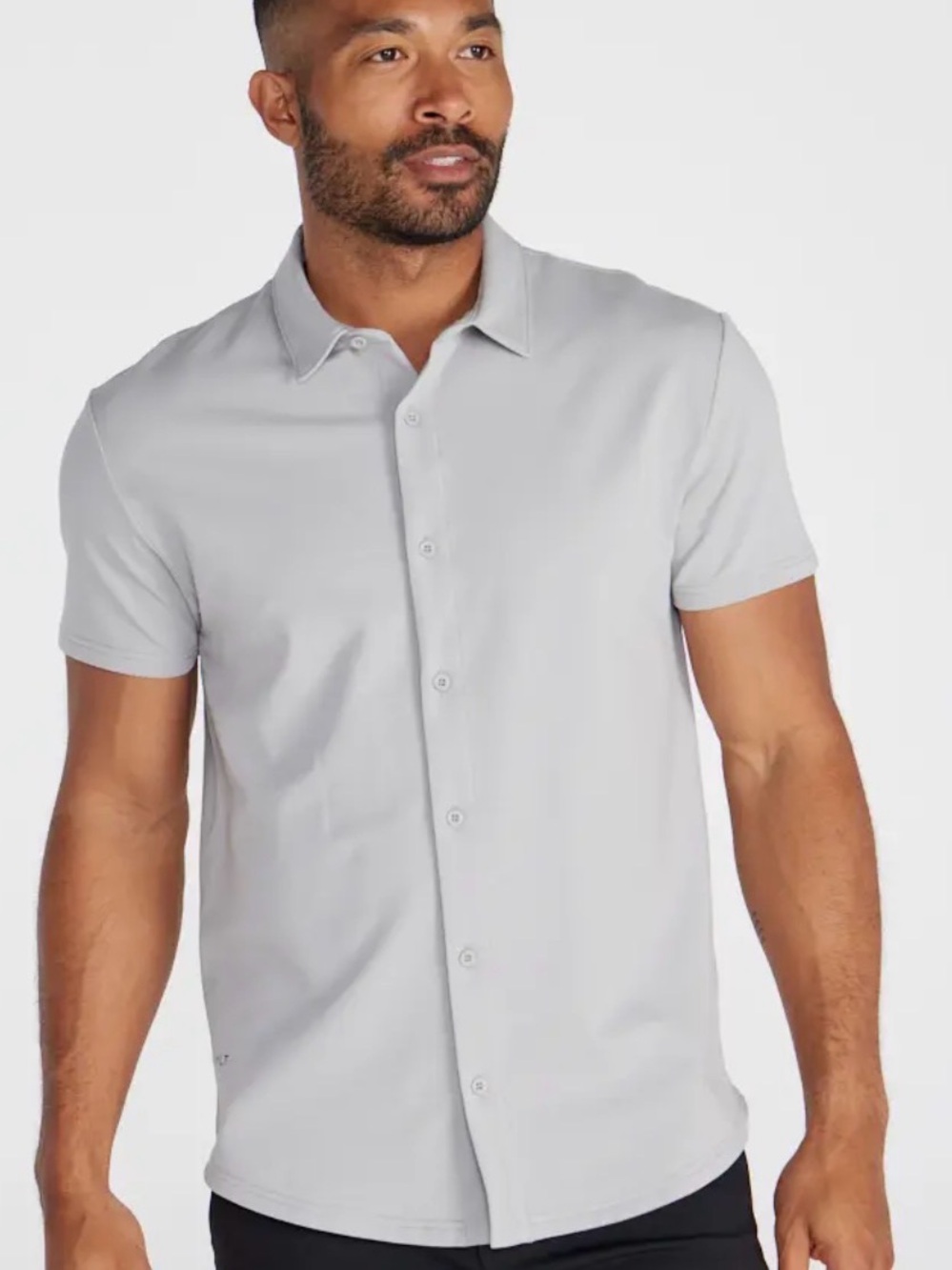 NWT BYLT Lux Short Sleeve Button Down | Size
Large | Storm